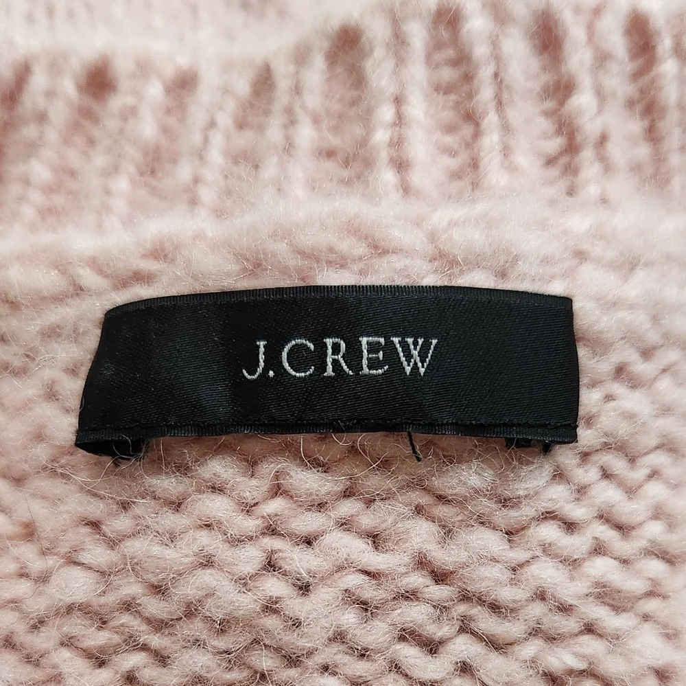 J. CREW Button Shoulder Crew neck Sweater Pale Blush (Large/XL) Alpaca/Wool Blnd